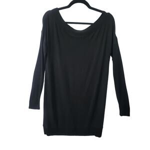 Athleta Womens Black Knit Modal Tunic Shift Dress Size Small